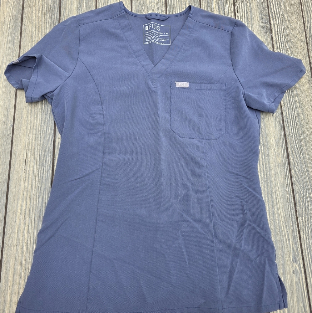Figs Classic Indigo Scrub Top Size XS